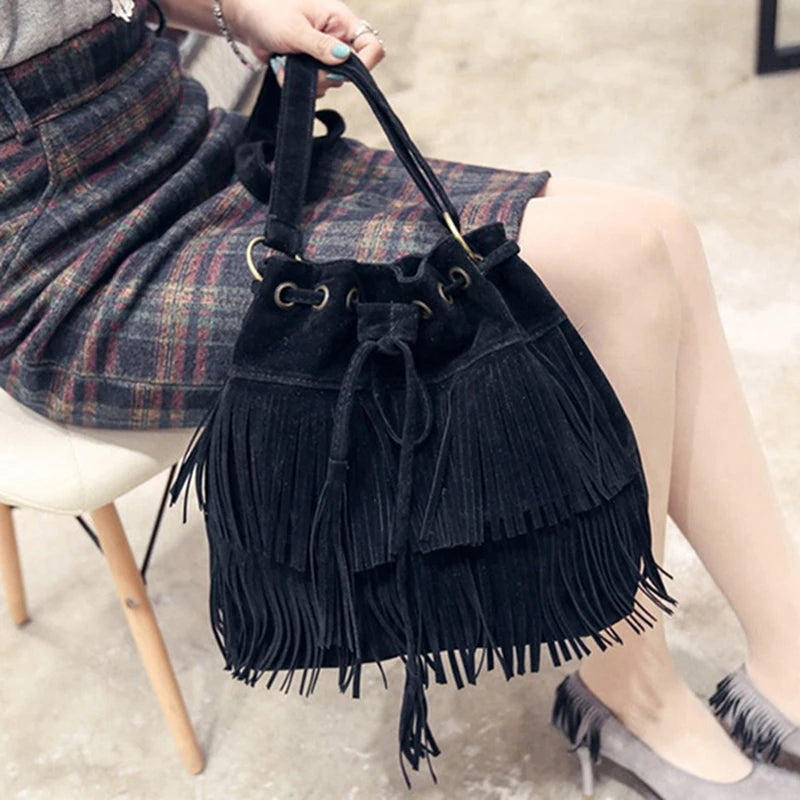 Fringe - Bolsa de Ombro Mensageiro Estilo Vintage Luxo