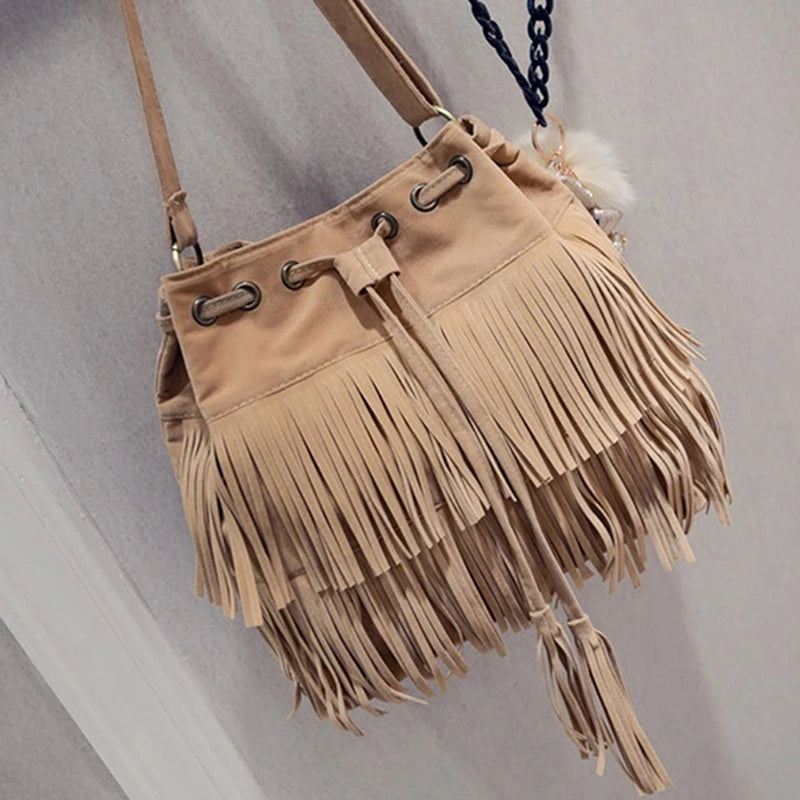 Fringe - Bolsa de Ombro Mensageiro Estilo Vintage Luxo